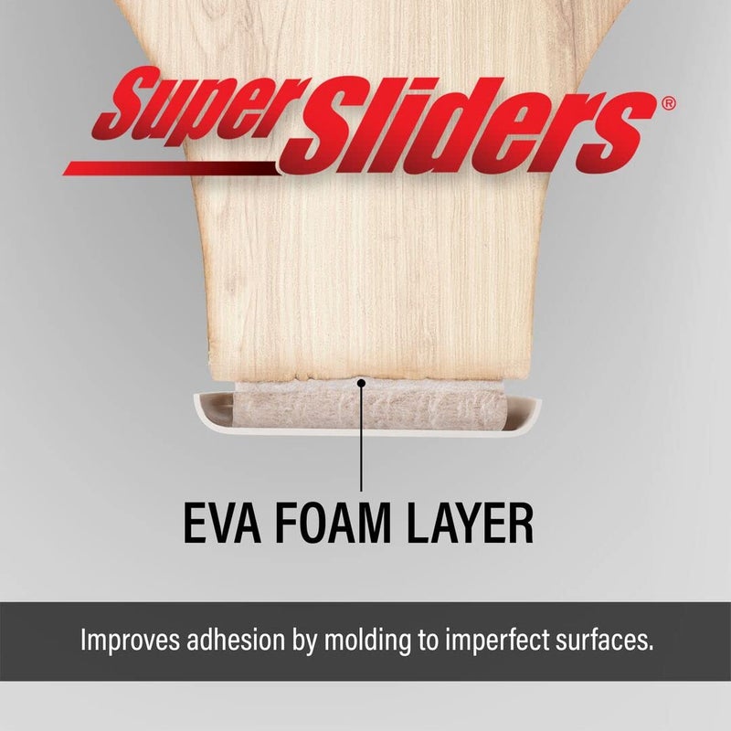 Super Sliders 1 1/8"" Round Self-Stick Furniture Sliders or Movers for Carpet to Protect Furniture and Move Effortlessly  Beige (4 Pack) - Image 5